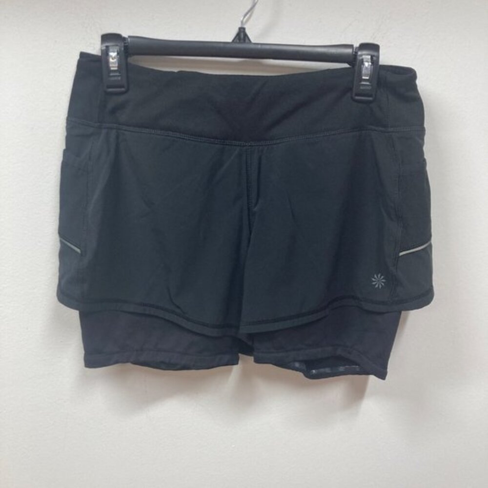 Athleta black layered running‎ shorts small